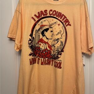 Country Graphic Men's Shirt - Peach